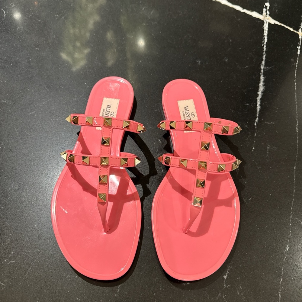 Valentino Pink Studded Sandals